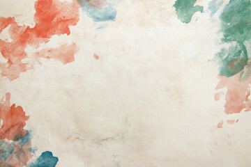 Obraz premium Watercolor splashes abstract in red and green artistic background