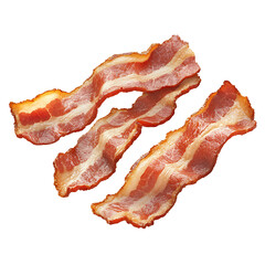 Obraz premium pieces of bacon isolated on white background.PNG