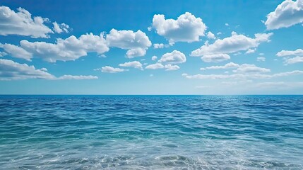 Obraz premium Ocean waves under blue sky coastal view nature