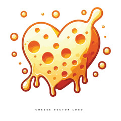 Cute melting cheese cartoon vector illustration isolated 
