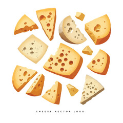 Cute melting cheese cartoon vector illustration isolated 
