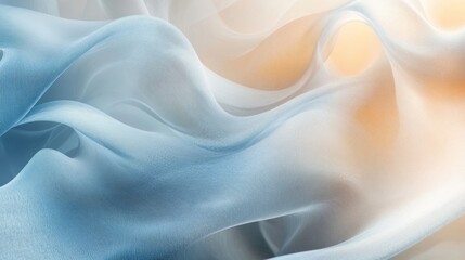 Obraz premium Abstract Blue and Beige Fabric Drapes Softly