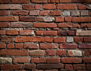 Obraz premium Weathered brick wall background vintage setting rustic content type charming environment aged viewpoint perfect for vintage-inspired themes