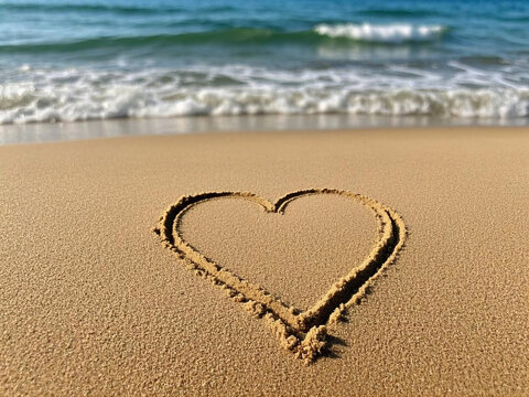 heart on the sand