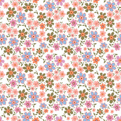 Gentle vector vintage floral seamless pattern. Botanical flowers. Regency texture, baroque style hand-drawn background