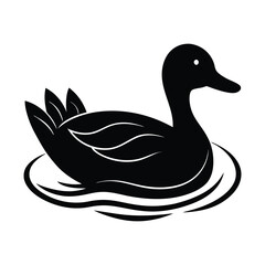 duck and ducklings vector illustration.