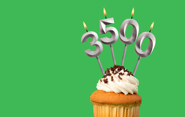 Number of followers or likes - Candle number 3500.