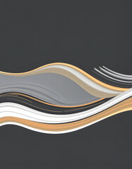 abstract moving designed horizontal header with silver, dark slate gray and tan colors. fluid curved lines with dynamic flowing waves and curves, hand-drawn digital illustration, with white tones