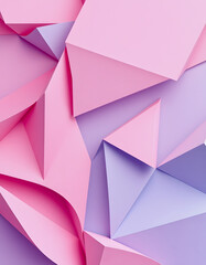 Obraz premium abstract geometric background with pink, blue paper, panoramic shot, hand-drawn digital illustration, with white tones