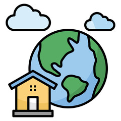 Planet Earth  Icon Element For Design