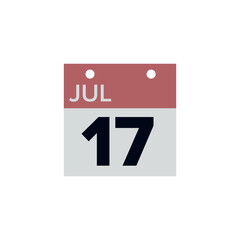 July calendar vector symbol sign icon 17 date