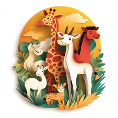 Trendy Paper Cut Wild Animals