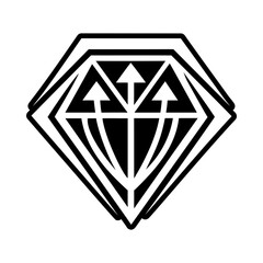 A solid style icon of diamond symbol