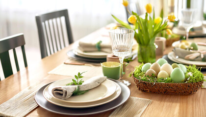 Osterfest, Esstisch dekoriert, Ostern 