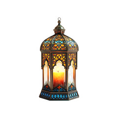 Islamic ramadan kareem celebration lantern isolated on a transparent background.