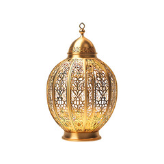 Islamic ramadan kareem celebration lantern isolated on a transparent background.