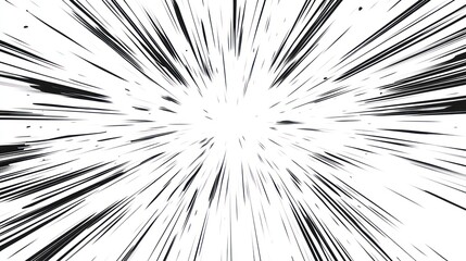 Abstract Speed Lines: A Black and White Radial Burst