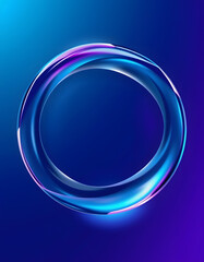 Fluid round abstract shape, futuristic modern banner design template, liquid glass stylized frame, 3d illustration, realistic, with white tones