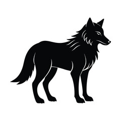 wolf head silhouette vector illustration.