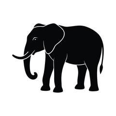 Fototapeta premium elephant isolated on white background vector illustration.