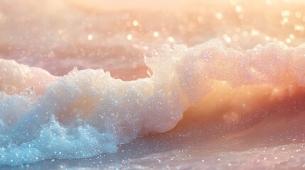 Fototapeta premium Glittering ocean waves shimmer in sunset light