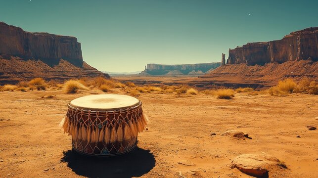 Desert drum, Monument Valley, ritual, sunset,  travel, music, spirituality, landscape