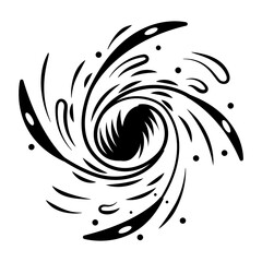 Space vortex icon in doodle style