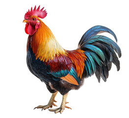 Fototapeta premium colorful rooster on white background