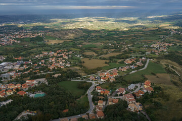 Aerial view of the San Marino countryside