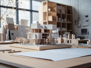 Architects architectural model in the studio