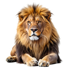 Relaxed lion with outstretched mane