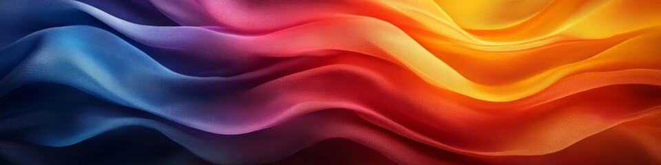 Obraz premium Vibrant Rainbow Fabric Waves Abstract Colorful Textile Background