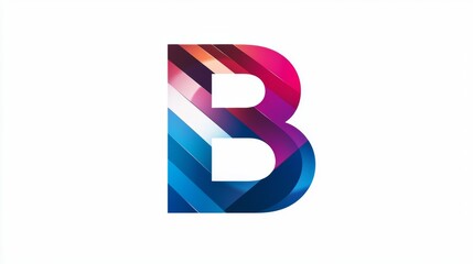 Fototapeta premium Colorful abstract letter B design in vibrant shades at a contemporary art studio