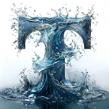 Dynamic Monogram 'T' In Whirlpool Of Water