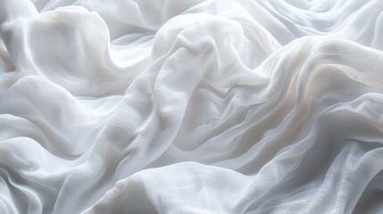 Flowing white fabric drapes with soft light.