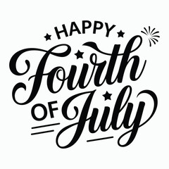 Fototapeta premium happy fourth of July typography design vector illustration with white background