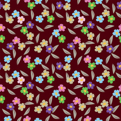 Wallpaper in the style of Baroque. Seamless vector background. Set of colored floral ornament. Graphic pattern for fabric, wallpaper, packaging