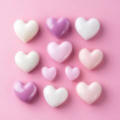 Obraz premium Pink and Purple Heart Pattern Background