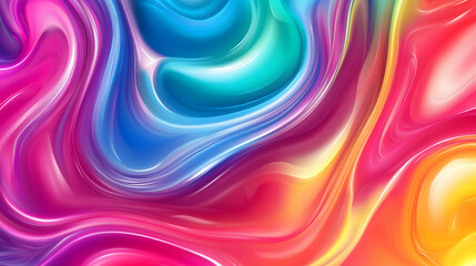 Obraz premium Colorful abstract liquid glass background. wallpaper neon. Fluid painting abstract texture. Intensive colorful mix of acrylic neon colors