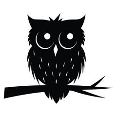  a silhouette of an owl perched on a branch