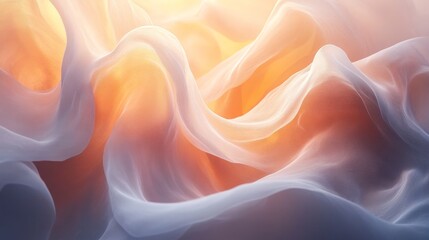 Obraz premium Sunlit Sheer Fabric Draped in Soft Waves