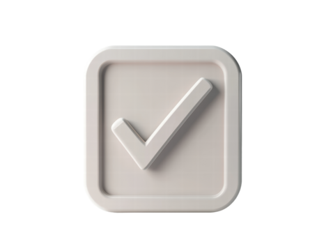 Isolated beige check mark 3d icon - Powered by Adobe