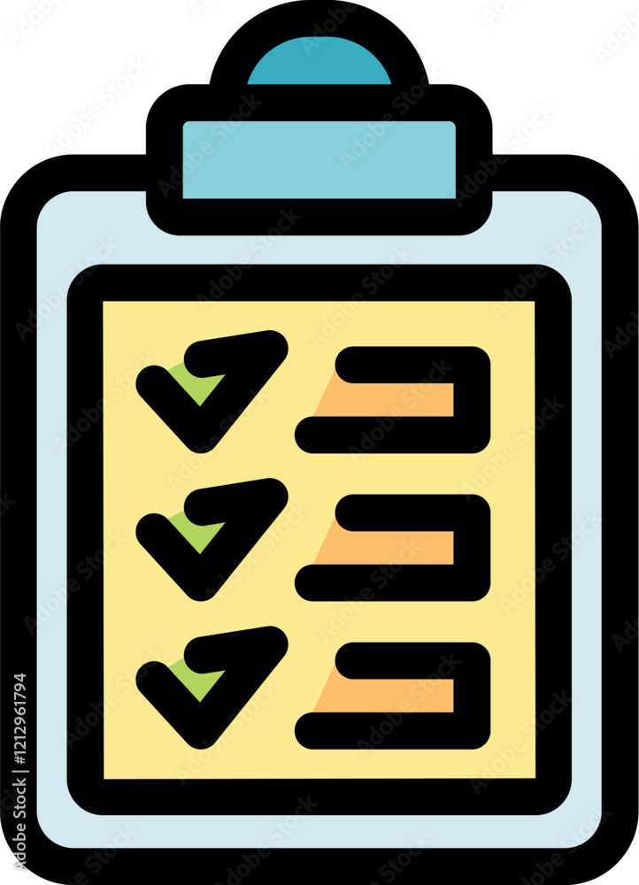 Poster clipboard with completed checklist symbolizing efficient task management and successful completion o