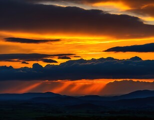 Obraz premium Sunset Colors Splashing Across the Clouds