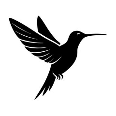 Obraz premium Hummingbird simple illustration silhouette set