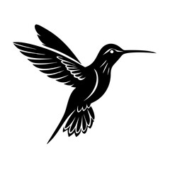 Obraz premium Hummingbird simple illustration silhouette set