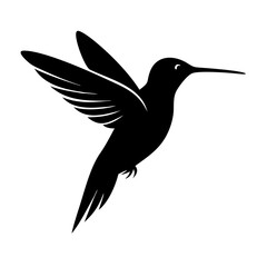 Fototapeta premium Hummingbird simple illustration silhouette set
