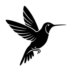 Obraz premium Hummingbird simple illustration silhouette set