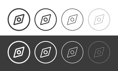 Compass icon. Symbol of travel, direction or navigation. Object for orientation on the terrain or map. Pictogram for web.