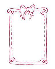 Decorative frame design with a bow, ideal for invitations or announcements created in a simple and elegant style